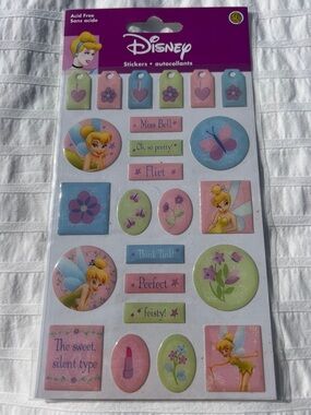 NWT VTG Disney Sandylion Peter Pan Tinker Bell 3D Gem Stickers